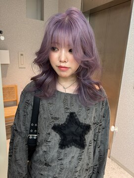 天神美容室 【KASUMI天神美容室】ラベンダーグレー×ミディアムレイヤー