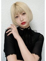 トリッカ 銀座(tricca)&nbsp;ボブ/顔まわりレイヤー/ブロンド/ホワイトグレージュ