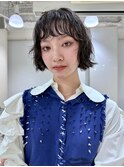 デジタルパーマチェラーブラウンミニウルフショートボブ