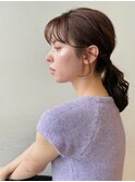 艶カラー 透明カラー レイヤー ミディアムレイヤー ヘアアレンジ