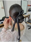 岡山ヘアセット　タイトシニヨン
