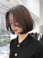 ニトバイアンキシム(nit by ahnkism)&nbsp;韓国ヘアボブミルクティーベージュダブルカラー堀江