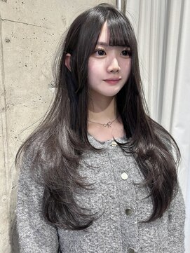ボタン 熊本(VOTAN) 韓国ヘア/レイヤー/前髪/顔まわり/ハイレイヤー/グレージュ