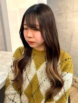 ヴィサージュバスク(VISAGE ba.s.k)&nbsp;ブラウンの韓国風ロングレイヤー