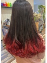 ヘアーデザインフアリ(Hair design fuari)&nbsp;巻くだけで可愛いグラデーションレッド