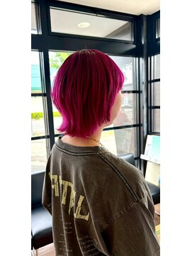ヘアショップエヌアンドエー 久喜店(hairshop N&A) ビビッドピンク×ネオウルフボブ