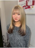 ブリーチハイライト髪質改善ダブルカラーレイヤーカット/新宿