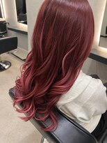 ソラヘアー(SORA hair)&nbsp;ローズピンク×ロングレイヤー巻き髪　10代20代