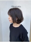 ふんわりやわらか内巻きボブ×黒髪暗髪アッシュカラー