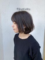 ツクル(TSUKURU) ふんわりやわらか内巻きボブ×黒髪暗髪アッシュカラー