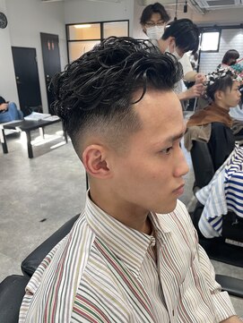 ボルド(MEN'S HAIR SALON BORDO) フェード×オールバック×ソフトスパイラル