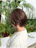 ショート×艶ベージュ