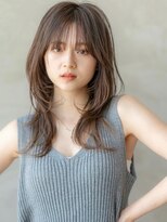 イオ 本厚木(io) 顔まわりレイヤーベージュカラー前髪カットウルフ似合わせ