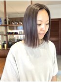 グレージュ×大人ボブ