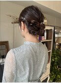 ヘアアレンジ/お呼ばれヘア/アップスタイル/金箔