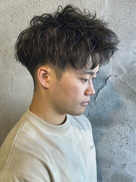 ニアウ 高崎店(Niau) ニュアンスパーマメンズショートアップバングスパイキーショート