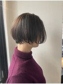 重めグラボブ/大人ショート/50代髪型