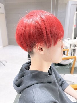刈り上げハンサムショート/赤髪レッドカラー
