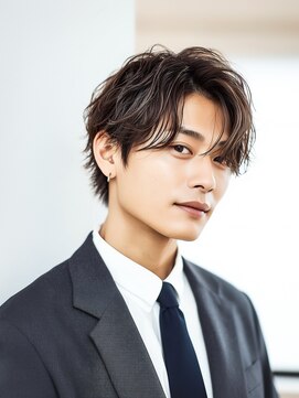 ルービック 豊中(Rubik's) ビジネスマンスタイル/センターパート/スパイラルパーマ