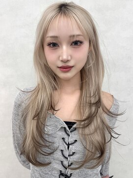 アッシュ 新杉田店(Ash) 新杉田レイヤーカット韓国ダブルカラー顔周り前髪カットボブ