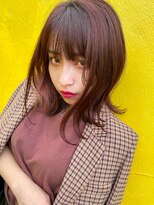 シー バイ ロンド 新宿(Sea by Lond) 【遠藤 駿】外ハネミディアムレッドバイオレット