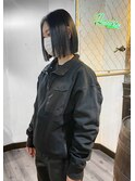切りっぱなしボブ/ダークグレー