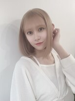 モテ髪ボブ/韓国ボブ/ハイトーン/ミルクティーベージュ