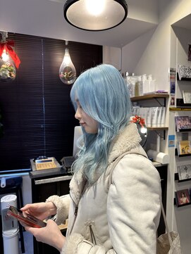 ヴァイス 渋谷店(VAICE) ライトブルー　ウェーブ巻き