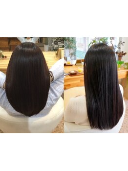 【三萩野美容室・駐車場あり】髪にも頭皮にも優しいオーガニックの商材を使用。髪の芯から潤いを与えます♪