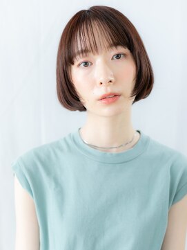 ドクターズ サロン ラブ(Dr's Salon LAB) シースルーバング暖色系カラー小顔ボブb古河20代30代40代