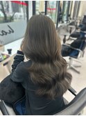 オリーブベージュ　レイヤーカット　ブリーチなし20代30代40代
