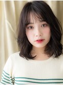 ウェットヘア黒髪くせ毛風エアリーミディアムA1上尾30代40代