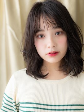 カバーヘア 上尾西口店(COVER HAIR) ウェットヘア黒髪くせ毛風エアリーミディアムA1上尾30代40代