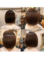 スリースリーナイン ヘアーアンドメイク(339 hair&make)&nbsp;縮毛矯正で自然にまとまるボブ