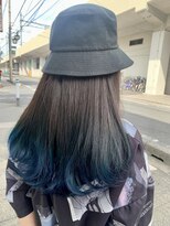 ルルバイアズール 草加店(LULU by azule)&nbsp;裾カラー，ブルーブラック，ネイビーブルー【草加】