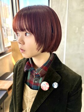 テトヘアー(teto hair) マッシュレイヤーミニボブショートボブオレンジ暖色イルミナカラ