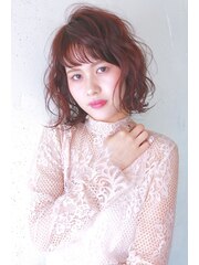 韓国式根元パーマ　デジタルパーマ　ラズベリーピンクカラー03