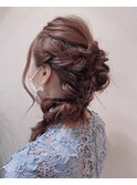 編み込み×捻りアレンジ