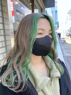 ラック 本厚木店(LUCK) アッシュグリーンカラー、フレーミングカラー☆