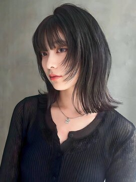 アグ ヘアー カノン 塚本店(Agu hair kanon) 《Agu hair》黒髪レイヤーミディ×numberA.ベースケアミルク