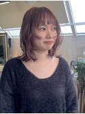 レッドブラウン ハッシュカット イメチェンスタイル