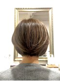 30代40代50代/大人ボブ/白髪ぼかしハイライト/ショートボブ