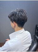 ビジネスツーブロック ナチュラルパーマ かきあげアップバング
