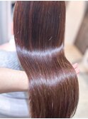 ブリーチなし暖色カラー/大人ピンクブラウン/イルミナカラー池袋