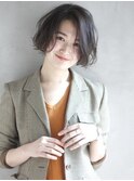 [K-two銀座]大人の毛先パーマ/センシュアルショートボブ/黒髪