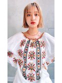 Aimee 町田 ハニーベージュ×切りっぱなしボブ