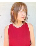 20代30代ボブ/ミディアムレイヤー／グレージュ/透明感/天神/大名