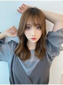 美髪レイヤーカット/顔まわりレイヤー/くびれミディアムレイヤー