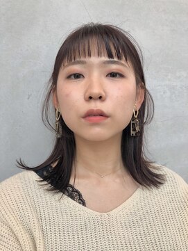 ヘアアンドアイラッシュ ココアンジェ くりえいと宗像店(Coco Ange) アンニュイロブ×オレンジカラー　#宗像