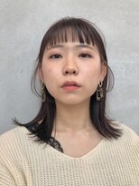 ヘアアンドアイラッシュ ココアンジェ くりえいと宗像店(Coco Ange) アンニュイロブ×オレンジカラー #宗像